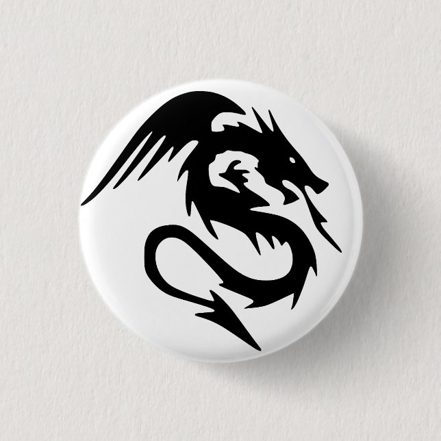 Schwarzer Drache Button (Vorderseite)