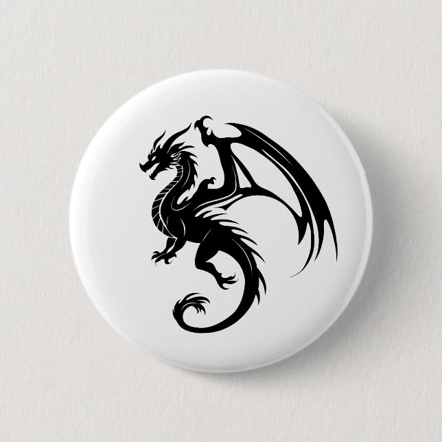 Schwarzer Drache Button (Vorderseite)