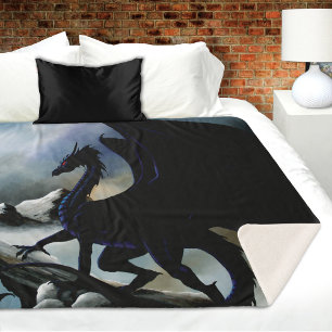 Schwarzer Drache Fantasy Blue Mountains Sherpadecke