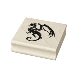 Schwarzer Drache Gummistempel