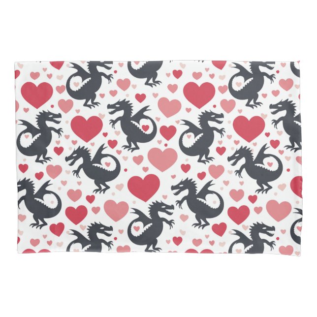 Schwarzer Drache in der Liebe Kissenbezug (Vorderseite)
