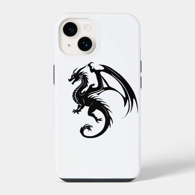 Schwarzer Drache iPhone Hülle (Rückseite)