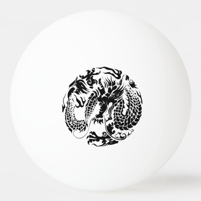 Schwarzer Drache-Klingeln Pong Ball Tischtennisball (Vorderseite)