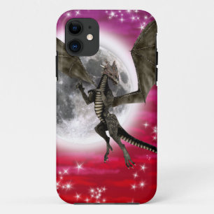 Schwarzer Drache - mythische Fantasy-Kreatur Rote Case-Mate iPhone Hülle