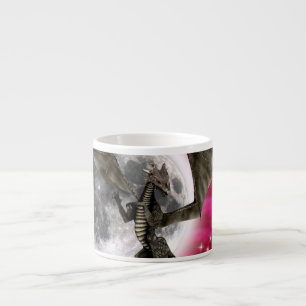 Schwarzer Drache - mythische Fantasy-Kreatur Rote  Espressotasse