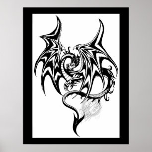 Schwarzer Drache Poster