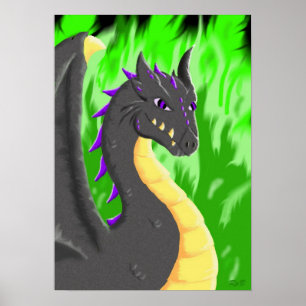 Schwarzer Drache Poster