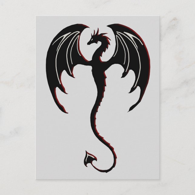 Schwarzer Drache Postkarte (Vorderseite)