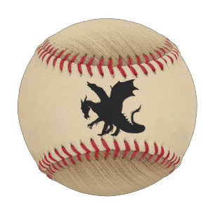 Schwarzer Drache rustikaler Hintergrund Baseball