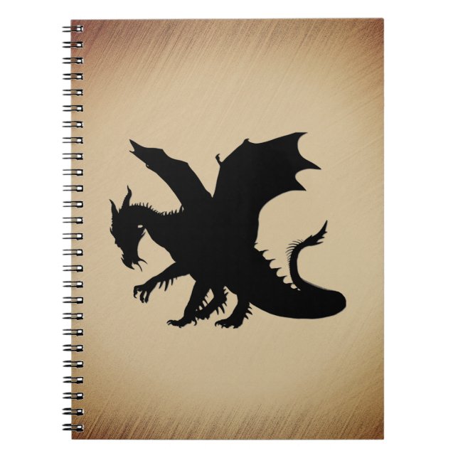 Schwarzer Drache rustikaler Hintergrund Notizblock (Vorderseite)