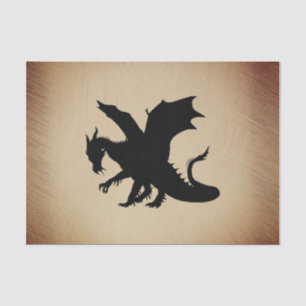 Schwarzer Drache rustikaler Hintergrund Seidenpapier