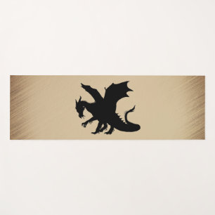 Schwarzer Drache rustikaler Hintergrund Yogamatte