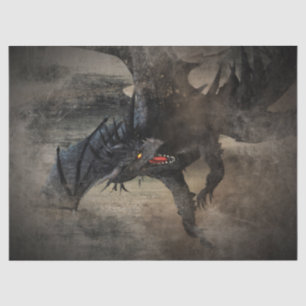 Schwarzer Drache Seidenpapier