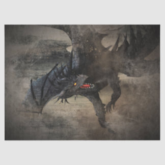 Schwarzer Drache Seidenpapier