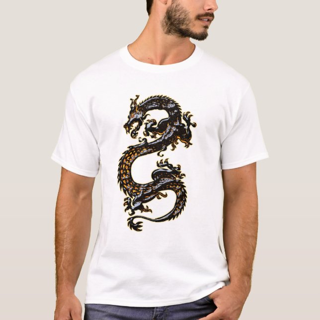 Schwarzer Drache-T - Shirt (Vorderseite)