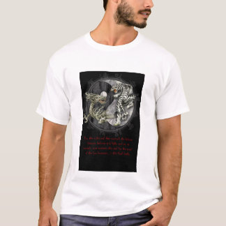 Schwarzer Drache/weißer Tiger T-Shirt