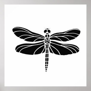Schwarzer Dragonfly Poster