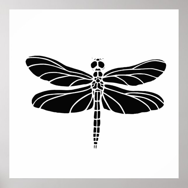 Schwarzer Dragonfly Poster (Vorne)