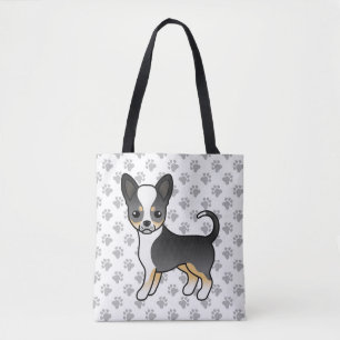 Schwarzer Dreifarbiger Glatthaar Chihuahua Hund &