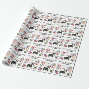 Schwarzer Dreifarbiger Pembroke Welsh Corgi Alles Geschenkpapier