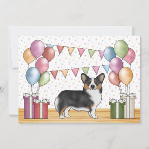 Schwarzer dreifarbiger Pembroke Welsh Corgi Süßer Einladung