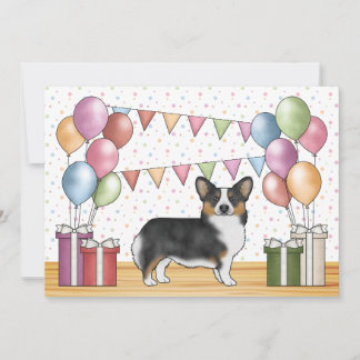 Schwarzer dreifarbiger Pembroke Welsh Corgi Süßer Einladung