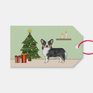 Schwarzer Dreifarbiger Pembroke Welsh Corgi Weihna Geschenkanhänger