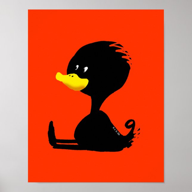 schwarzer Duck Poster (Vorne)