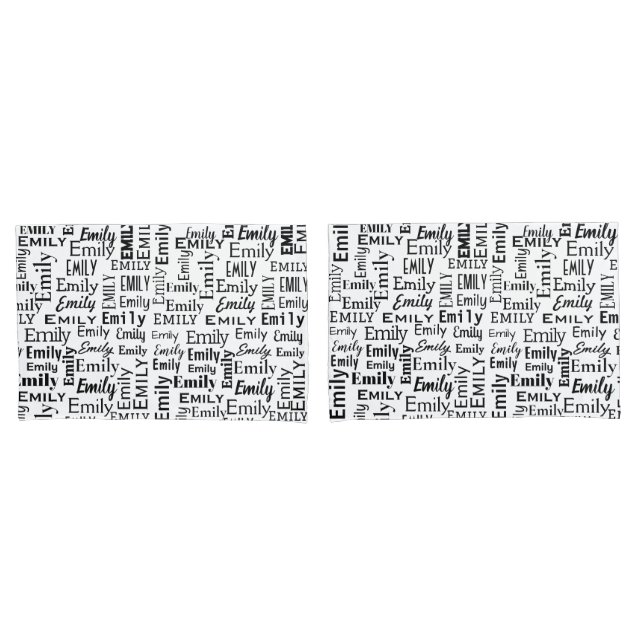 Schwarzer E-Mail-Name auf Weiß Kissenbezug (Vorderseite-Set)