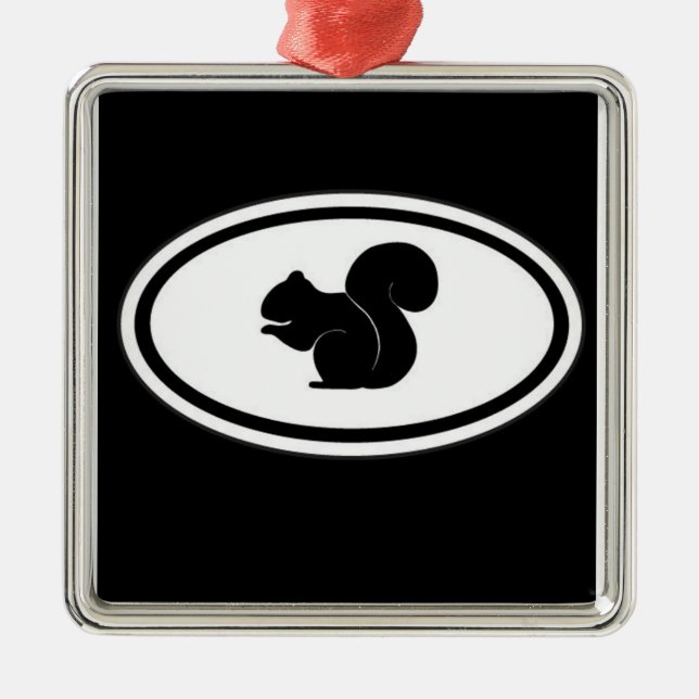 Schwarzer Eichhörnchenschmuck Ornament Aus Metall (Vorne)