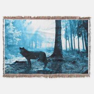 Schwarzer einsamer Wolf Decke