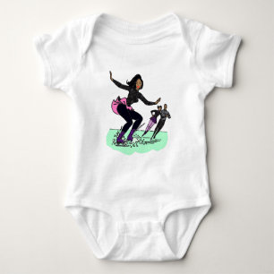 schwarzer Eiskunstläufer Baby Strampler