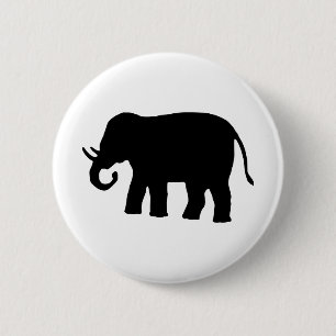 Schwarzer Elefant Button