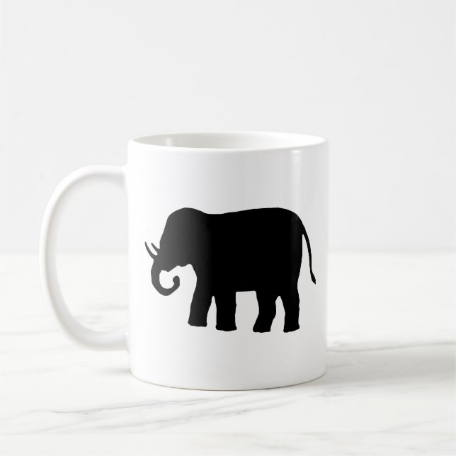 Schwarzer Elefant Kaffeetasse (Links)