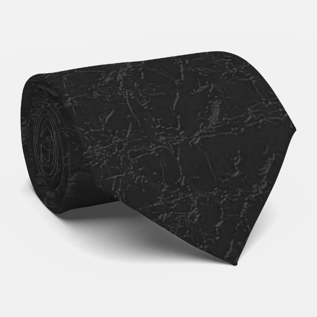 Schwarzer Elegant Neck Tie Krawatte (Gerollt)