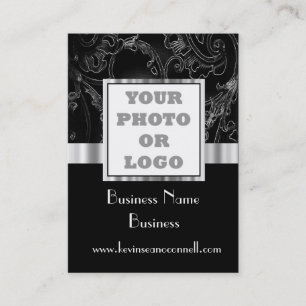 Schwarzer eleganter Damast Visitenkarte