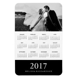 Schwarzer eleganter Foto-Kalender 2017 des Magnet