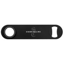 Schwarzer Eleganter gotischer Monogramm Name Mitte