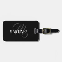 Schwarzer eleganter Personalisierter Nachname | Na