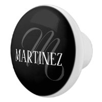 Schwarzer eleganter Personalisierter Nachname | Na