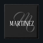 Schwarzer eleganter Personalisierter Nachname | Na Magnet<br><div class="desc">Schwarz Eleganter Personalisierter Name. Sie können Ihren Namen,  den Namen eines geliebten Menschen oder eine spezielle Nachricht hinzufügen. Ob es ein herzliches Geschenk für jemanden ist,  der Ihnen lieb ist oder eine persönliche Leckerei,  die Wahl liegt bei Ihnen.</div>