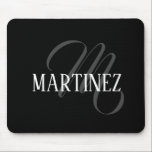 Schwarzer eleganter Personalisierter Nachname | Na Mousepad<br><div class="desc">Schwarz Eleganter Personalisierter Name. Sie können Ihren Namen,  den Namen eines geliebten Menschen oder eine spezielle Nachricht hinzufügen. Ob es ein herzliches Geschenk für jemanden ist,  der Ihnen lieb ist oder eine persönliche Leckerei,  die Wahl liegt bei Ihnen.</div>