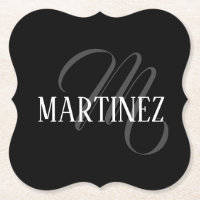 Schwarzer eleganter Personalisierter Nachname | Na