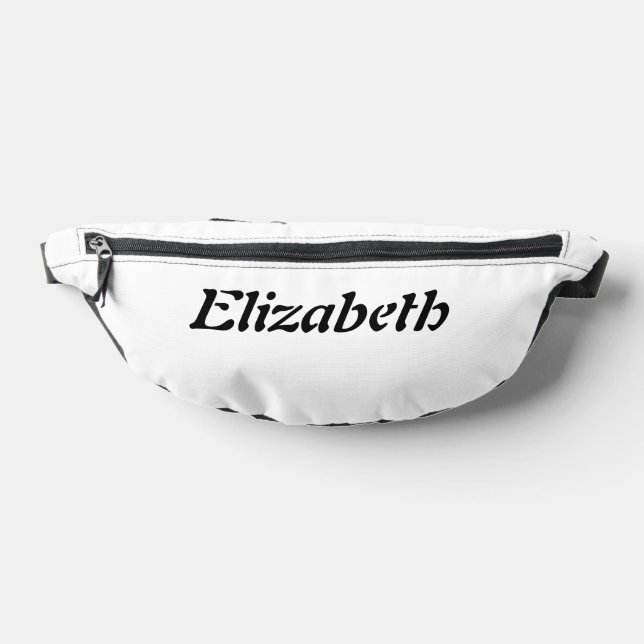 Schwarzer eleganter Personalisierter Name | White  Bauchtasche (Ablage )