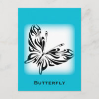 Schwarzer extravaganter Schmetterling mit hellblau