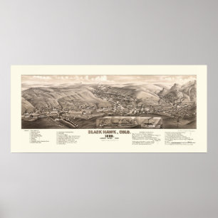 Schwarzer Falke, panoramische Karte Co - 1882 Poster