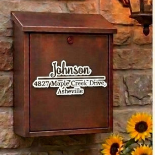 Schwarzer Familienname & Adress-Mailbox Personalis Aufkleber