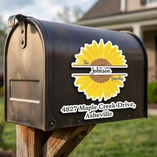 Schwarzer Familienname & Adressbriefkasten Persona Aufkleber