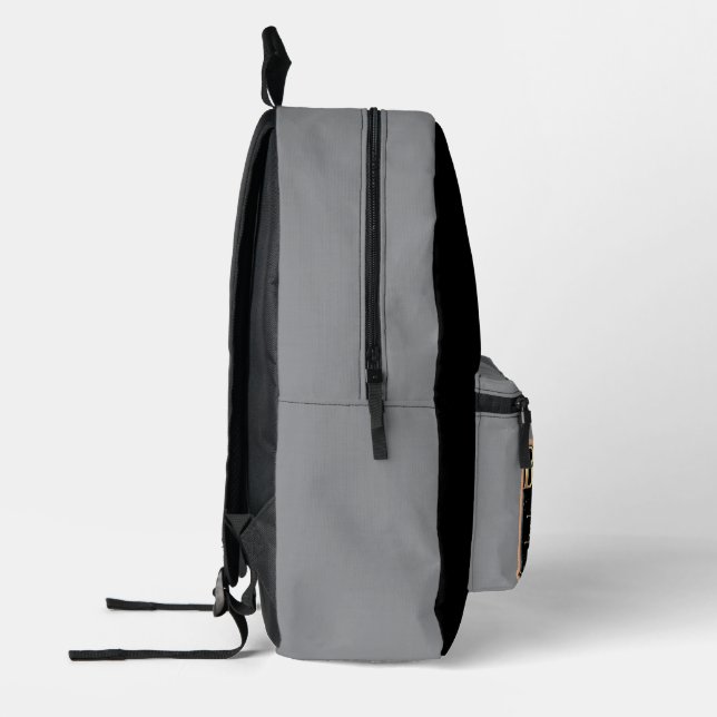 Schwarzer Farb Boss Bedruckter Rucksack (Links)
