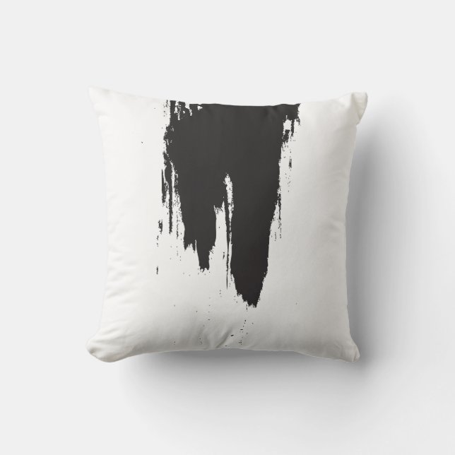 Schwarzer Farben-Anschlag minimal Kissen (Vorderseite)